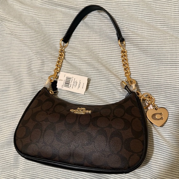 Coach Teri Shoulder Bag with Gold Charm - Picture 6 of 13